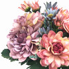 Pink and Purple Silk Daisy and Mixed Flower Arrangements in White Ceramic Vase