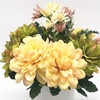 Yellow and Green Silk Daisy and Mixed Flower Arrangements in White Ceramic Vase