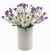 40 Heads White Lavender Arrangement in White Ceramic Vase