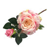 Pink Silk Open Rose Flower Spray Stem  