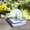 Cream Hydrangea and Peony Mixed Silk Flower in Clear Glass Vase