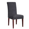 Grey  Seersucker Jacquard Polyester Spandex Fabric Stretch Dining Slipcovers Removable Washable Anti-Dirty Fitted Furniture Protector 