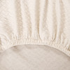 Ivory  Seersucker Jacquard Polyester Spandex Fabric Stretch Dining Slipcovers Removable Washable Anti-Dirty Fitted Furniture Protector Set of 4 