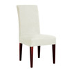 Ivory  Seersucker Jacquard Polyester Spandex Fabric Stretch Dining Slipcovers Removable Washable Anti-Dirty Fitted Furniture Protector Set of 4 