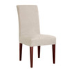 Ivory  Seersucker Jacquard Polyester Spandex Fabric Stretch Dining Slipcovers Removable Washable Anti-Dirty Fitted Furniture Protector Set of 4 
