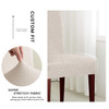 Ivory  Seersucker Jacquard Polyester Spandex Fabric Stretch Dining Slipcovers Removable Washable Anti-Dirty Fitted Furniture Protector Set of 4 