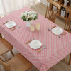 54"x 72 " Pink Love Rectangle Cotton and Linen Tablecloth Decorative Table Top Cover