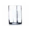 Rectangle Shape Clear Glass Vase  4.0" W x 8.0" H 