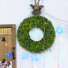 17" Natural Garlands Front Door  Artificial Boxwood Green Leaves Hanging Wreath for Indoor Outdoor  Decoration