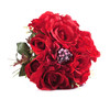 Red Mixed Rose and Hydrangea Silk Flower Arrangement  in Clear Glass Vase with Faux Water 