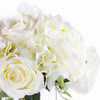 Cream Mixed Rose and Hydrangea Silk Flower Arrangement  in Glass Vase with Faux Water 