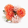 7 Heads Orange Pink Dahlia Silk Flower Arrangement  in Glass Vase with Faux Water 