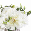 Cream Hydrangea  Rose and Peony Mixed Silk Flower in Ceramic Vase