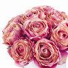 Medium Violetred Silk Rose  Flower Arrangement in Ceramic Vase