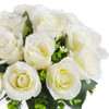 18 Heads Cream Silk Rose  Flower Arrangement in Clear Glass Vase with Faux Water