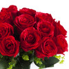 18 Heads Red Silk Rose  Flower Arrangement in Clear Glass Vase with Faux Water
