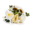 Cream Silk Rose and Sunflower Mixed Arrangement in Clear White Vase with Faux Water