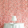 12 Pack 33 Sq ft. UV Protected 3D  Silk Rose & Hydrangea Flower Wall Mat Panel(Peach)