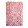 12 Pack 33 Sq ft. UV Protected 3D Silk Rose & Hydrangea Flower Wall Mat Panel(Pink)