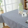 54"x 80" Blue Triangle Pattern Rectangle Cotton and Polyester Tablecloth 