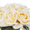 10 Heads Beige  Rose Silk Flower Arrangement in Round Clear Glass Vase With Faux Water