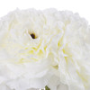  5 Heads Cream Large Peony Flower Arrangement in Clear Glass Vase With Faux Water