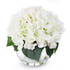 Cream Hydrangea Flower Arrangement in Clear Glass Vase With Faux Water