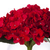 Red Silk Hydrangea Flower Arrangement in Clear Glass Vase With Faux Water