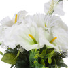 Cream Silk Rose Lily Flower Arrangement in Clear Glass Vase With Faux Water