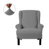 Grey Ultra Soft Stretch Fabric  Wing Chair  Slipcover 