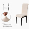 Ivory White Ultra Soft Stretch Fabric Dining Chair Slipcovers Removable  Anti-Dirty Fitted Furniture Protector Set of 4 