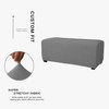 Grey Ultra Soft Stretch Fabric Oversize Ottoman Slipcovers Removable  Anti-Dirty Fitted Furniture Protector