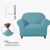 Steel Blue Ultra Soft Stretch Fabric Armchair Slipcovers Removable  Anti-Dirty Fitted Furniture Protector