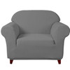 Grey Ultra Soft Stretch Fabric Armchair Slipcovers Removable  Anti-Dirty Fitted Furniture Protector