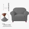Grey Ultra Soft Stretch Fabric Armchair Slipcovers Removable  Anti-Dirty Fitted Furniture Protector