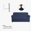 Dark Blue Ultra Soft Stretch Fabric Loveseat Slipcovers Removable  Anti-Dirty Fitted Furniture Protector