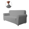 Grey Ultra Soft Stretch Fabric Loveseat Slipcovers Removable  Anti-Dirty Fitted Furniture Protector