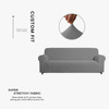 Grey Ultra Soft Stretch Fabric Sofa Slipcovers Removable  Anti-Dirty Fitted Furniture Protector