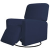 Dark Blue Ultra Soft Stretch Fabric  Recliner Slipcover with Elastic Bottom Side Pocket