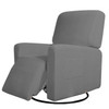 Grey Ultra Soft Stretch Fabric  Recliner Slipcover with Elastic Bottom Side Pocket