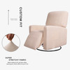 Ivory White Ultra Soft Stretch Fabric  Recliner Slipcover with Elastic Bottom Side Pocket