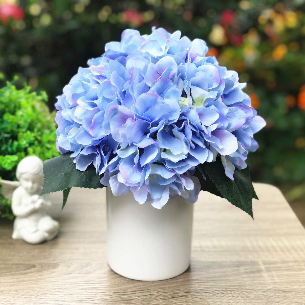 blue silk flower arrangements