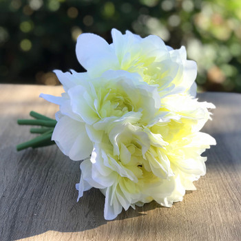 Cream Artificial Dahlia Flower Bouquet