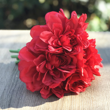 Red Artificial Dahlia Flower Bouquet