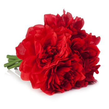 Red Artificial Dahlia Flower Bouquet