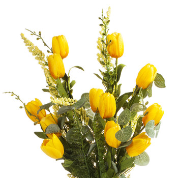 Yellow Artificial Tulip Stem Set of 2