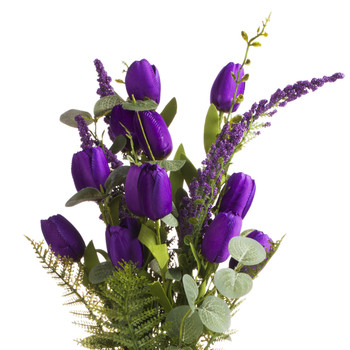 Purple Artificial Tulip Stem Set of 2