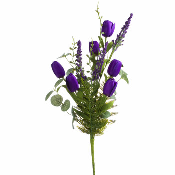 Purple Artificial Tulip Stem Set of 2