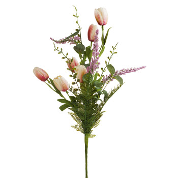 Peach  Artificial Tulip Stem Set of 2