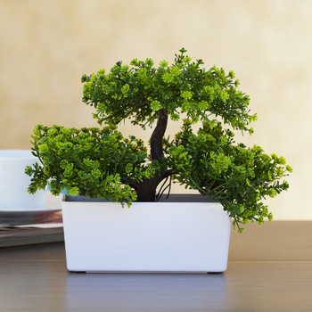  Artificial Tree  in White Planter-6258